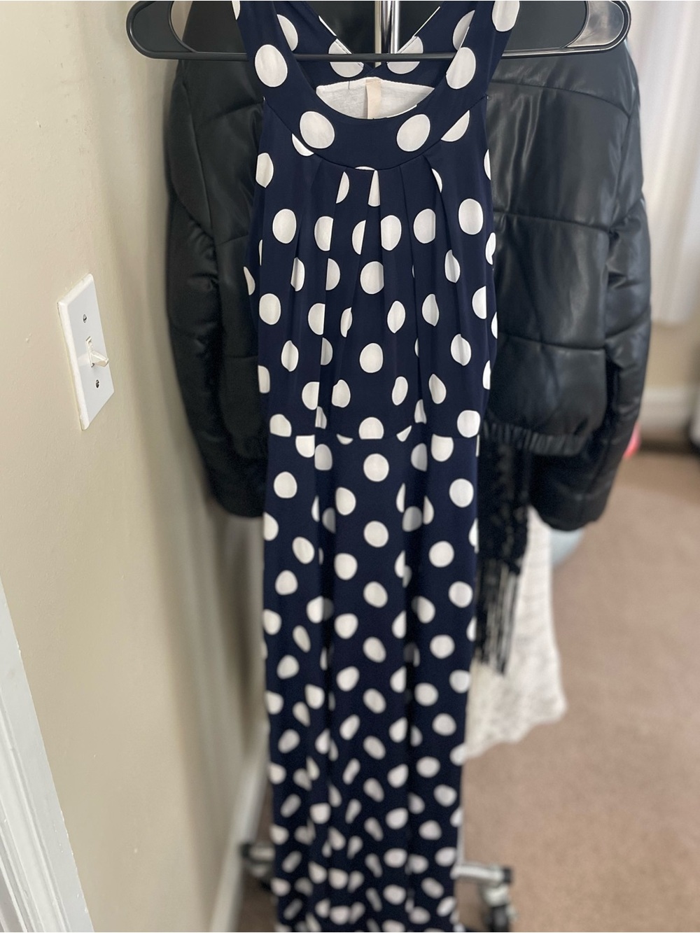 Gilli-Navy and White Polka Dot Dress NWT